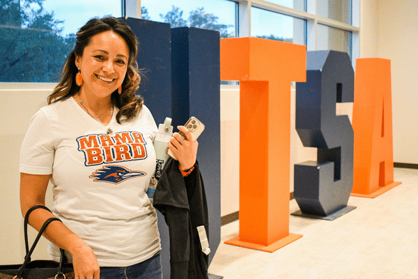 Mom in a Mama Bird shirt by UTSA letters